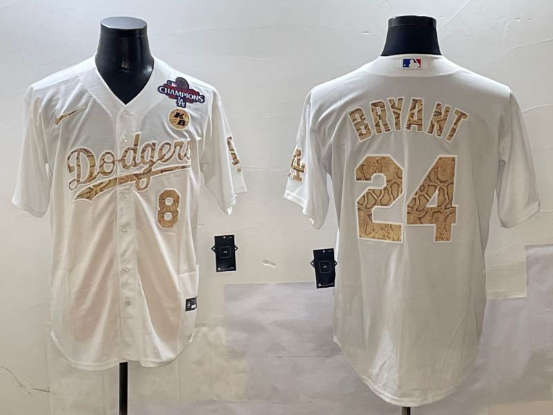 Men Los Angeles Dodgers #24 Bryant White Fashion Game 2025 Nike MLB Jersey style 30611